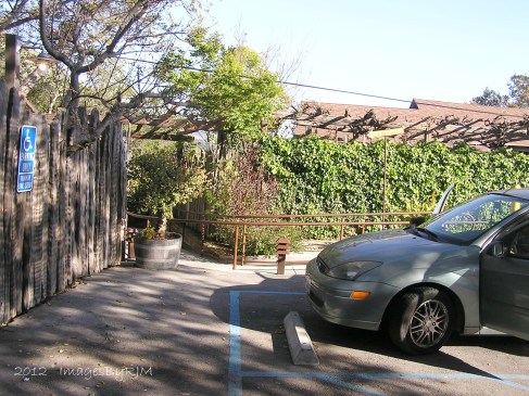 Handicap Accessible parking spot at Nepenthe Restaurant, Big Sur