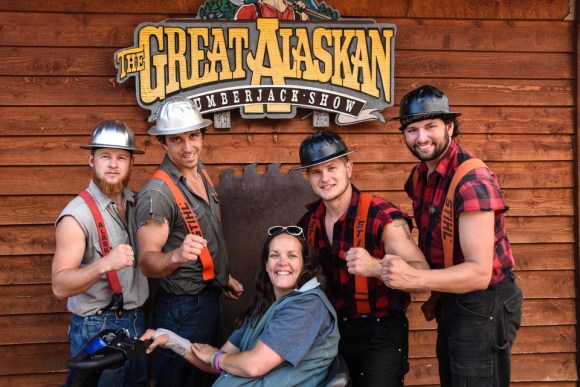 Lumberjacks, The Great Alaskan Lumberjack Show, Alaska, Alaskan Cruise, Celebrity Solstice, MS Foundation, wheelchair accessible, excursions, nature, adventure, education, wildlife, culture, highlights, Anything Is Possible Travel, Images by RJM