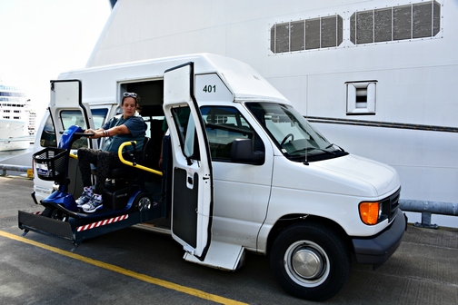 Saxman Village Totem Park, Ketchikan, Alaska, totem poles, First City, Tlingit, wheelchair accessible van, hydraulic lift, mobility scooter, Images by RJM