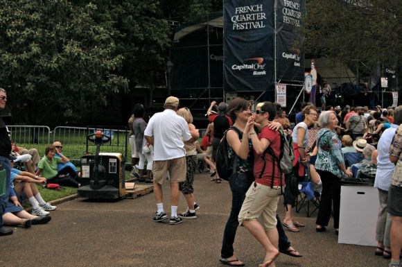 French Quarter Festival, Jackson Square, dancing, music, April 2015, ©2015 ImagesByRJM